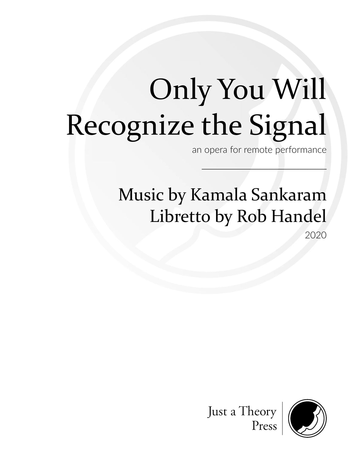 Sankaram: Only You Will Recognize the Signal