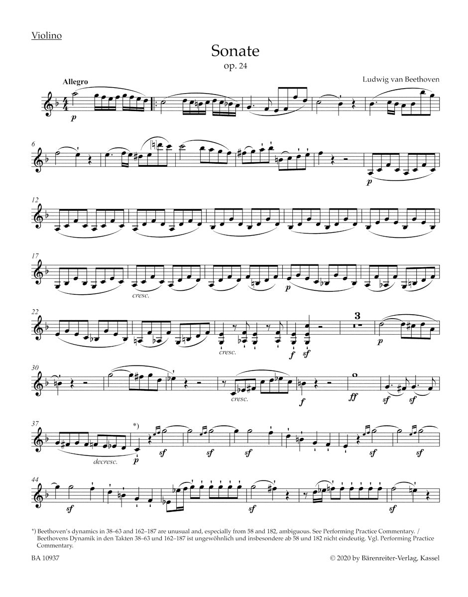 Beethoven: Violin Sonata in F Major, Op. 24 ("Spring Sonata")