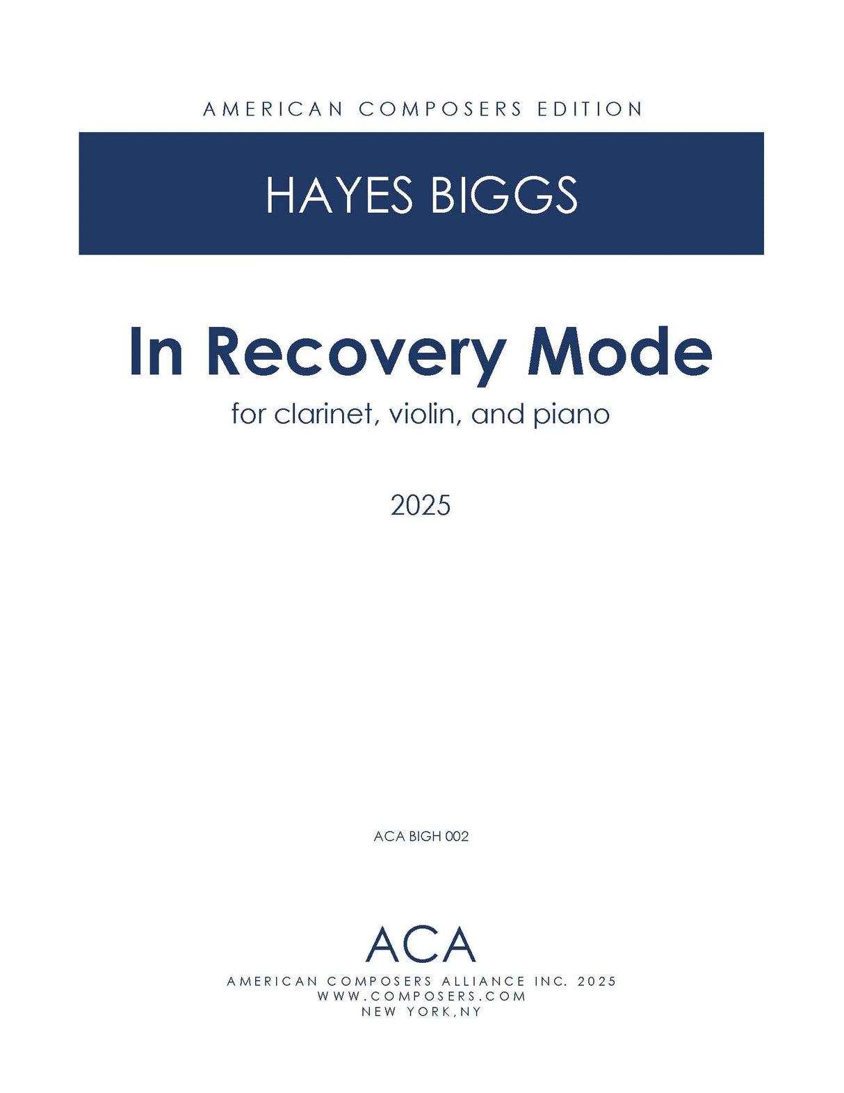 H. Biggs: In Recovery Mode