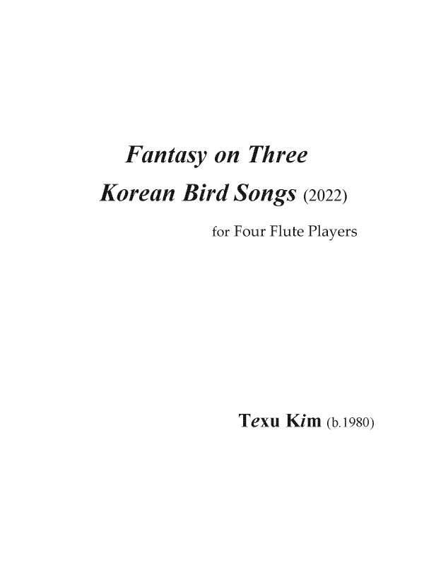 T. Kim: Fantasy on Three Korean Bird Songs