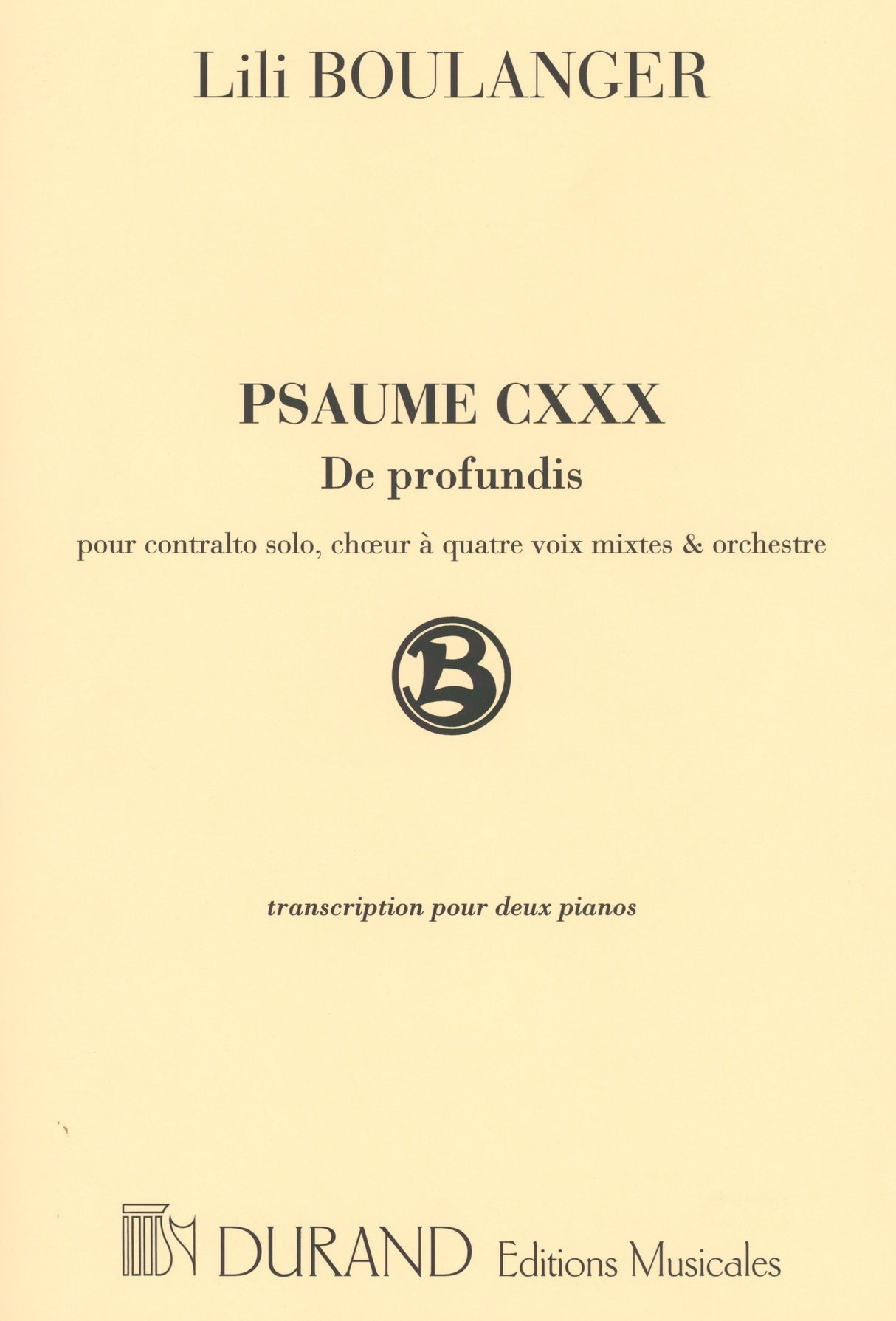 L. Boulanger: Psalm 130 "Du Fonds de L'Abime"