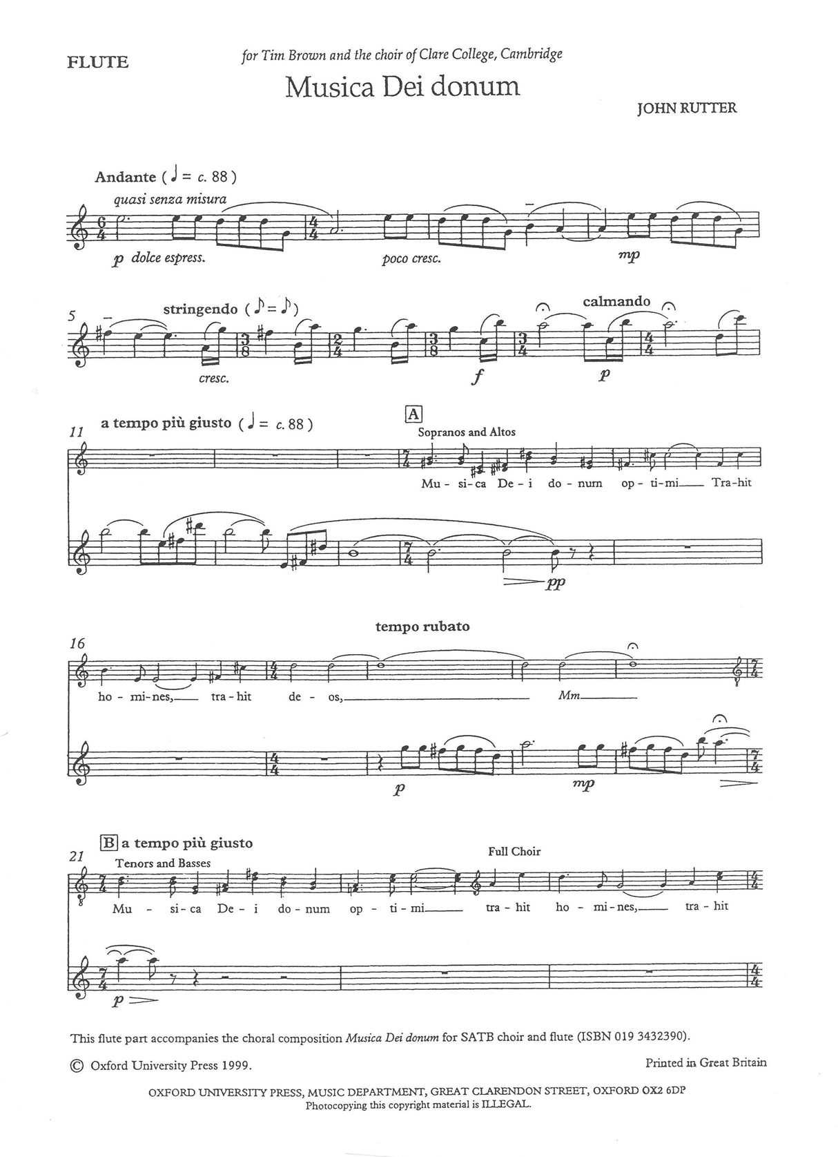 Rutter: Musica Dei donum