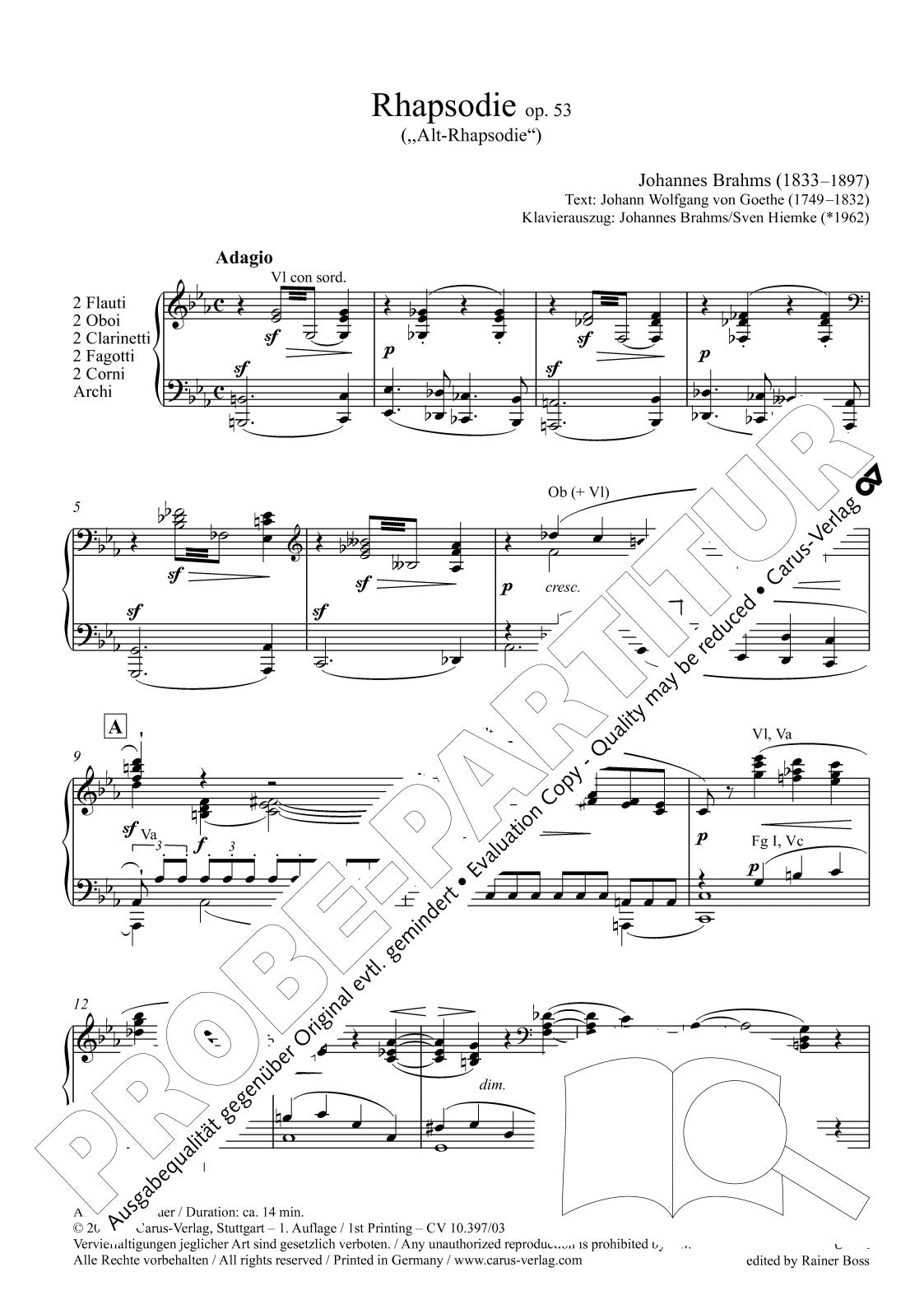 Brahms: Alto Rhapsody, Op. 53