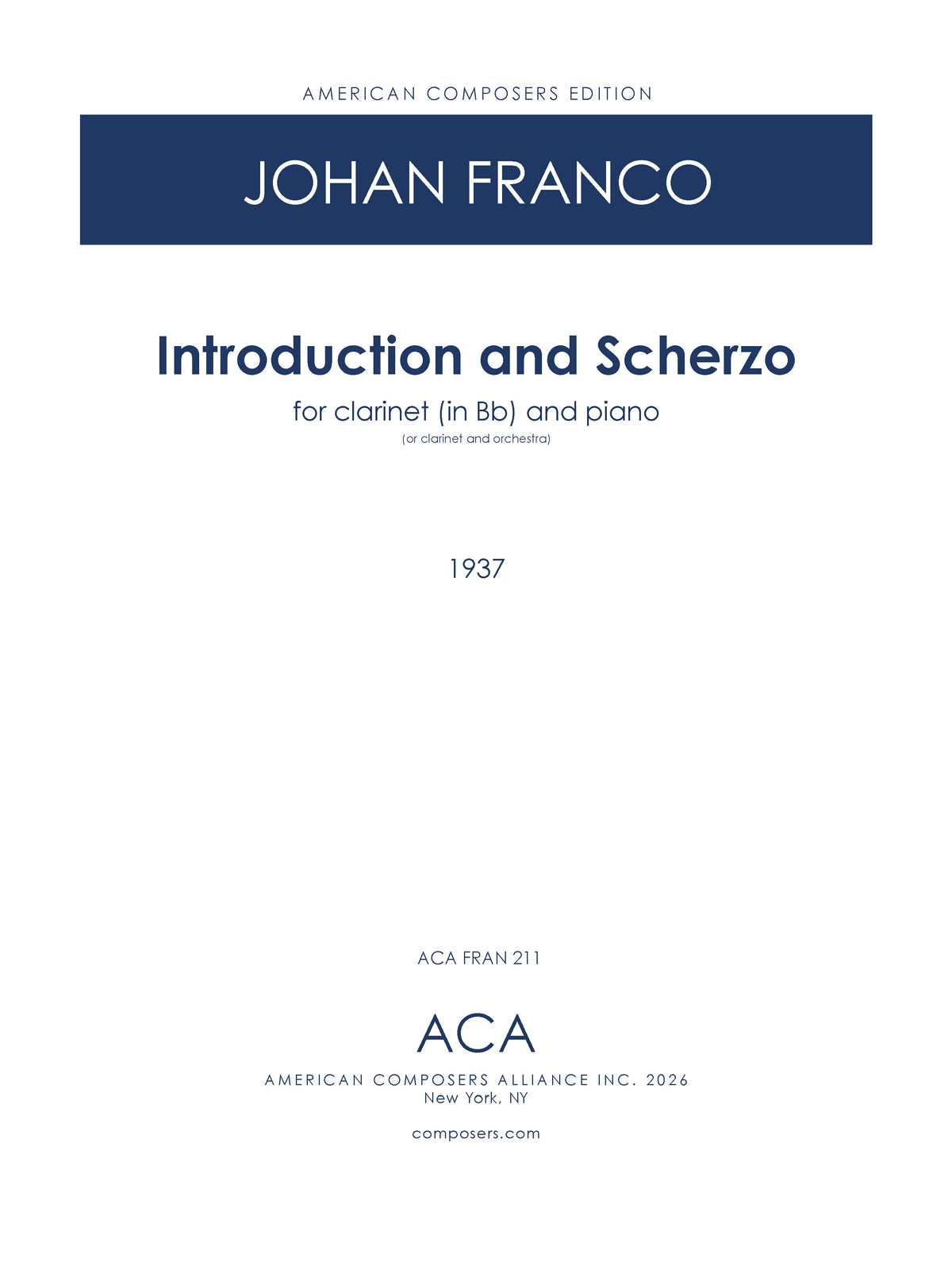 Franco: Introduction & Scherzo