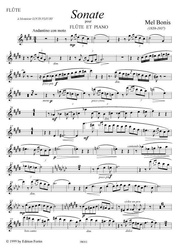 Bonis: Flute Sonata in C-sharp Minor, Op. 64