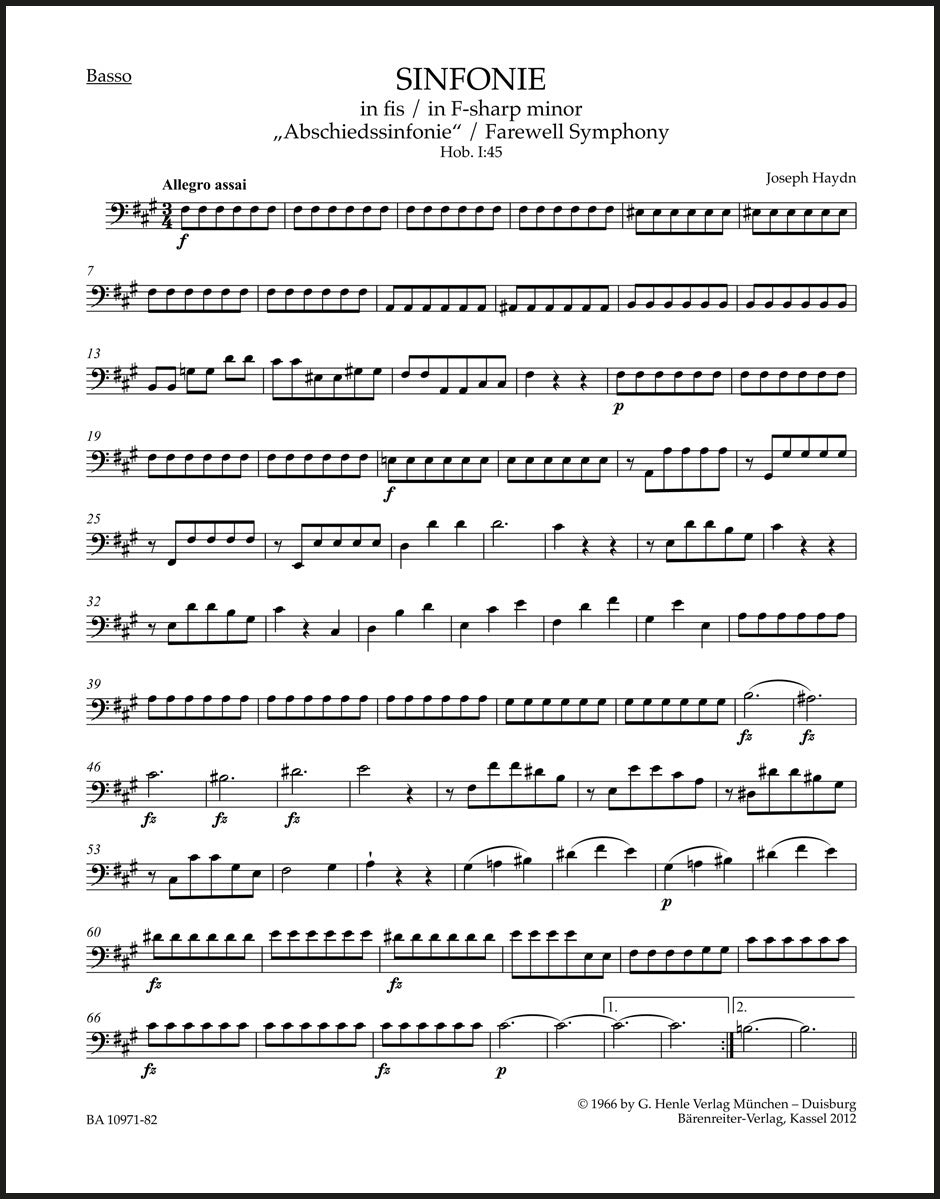 Haydn: Symphony in F-sharp Minor, Hob. I:45