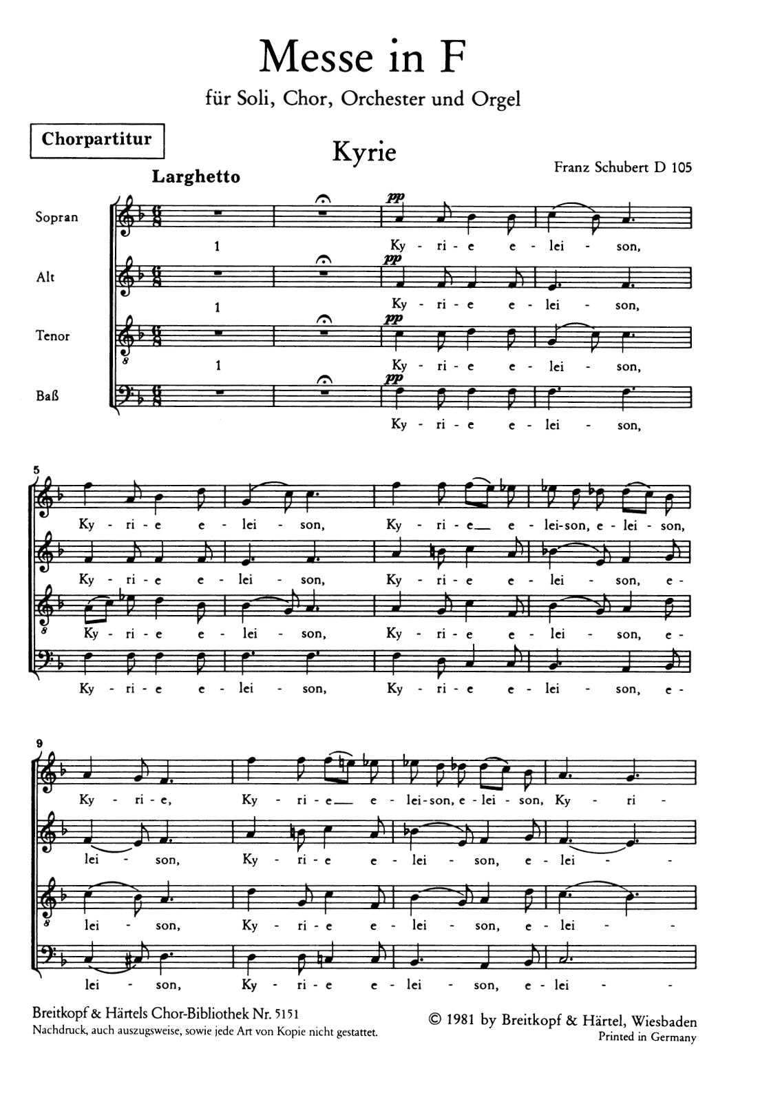 Schubert: Mass in F Major, D 105 and 185