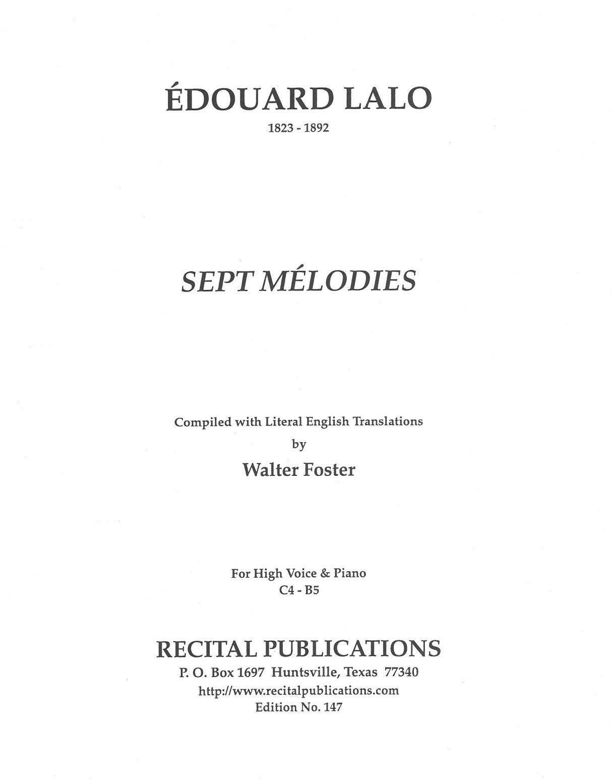 Lalo: 7 Melodies