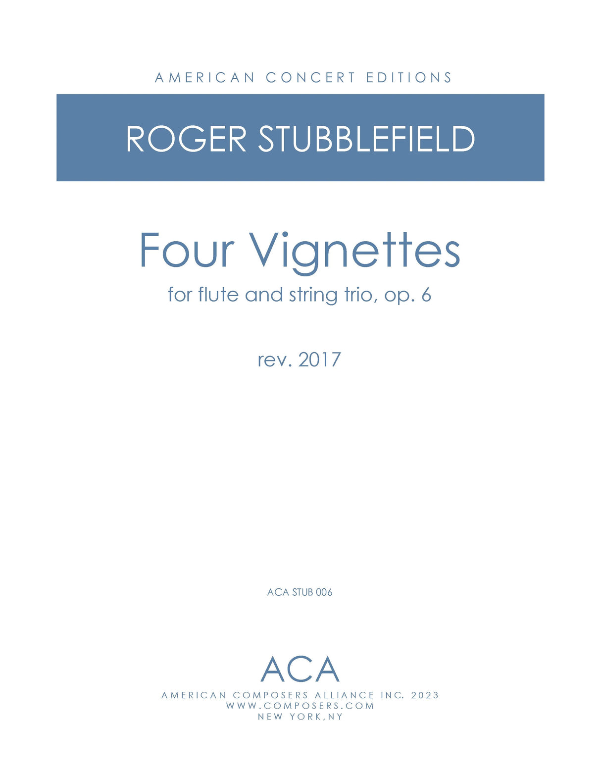Stubblefield: Four Vignettes, Op. 6