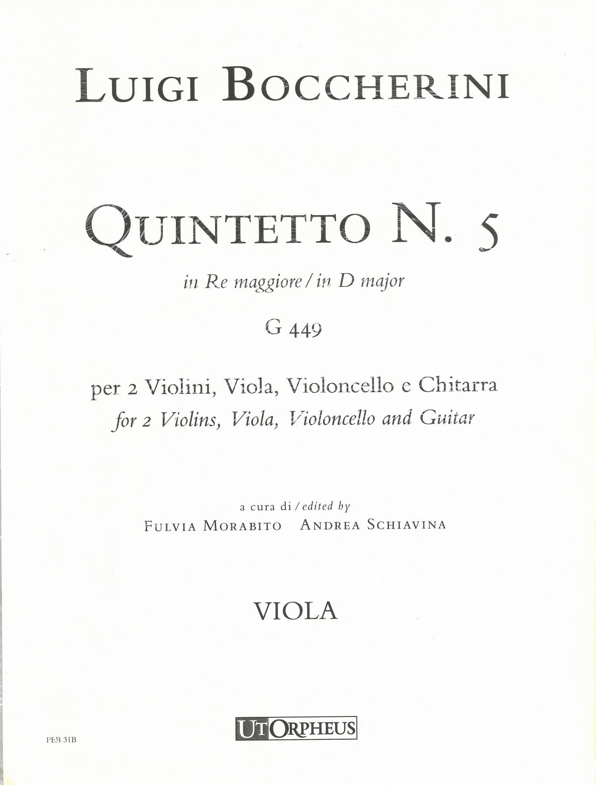 Boccherini: Guitar Quintet No. 5 in D Major, G 449