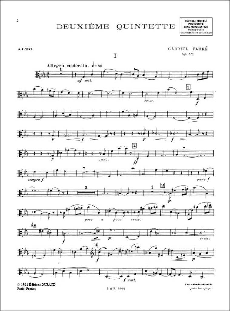 Fauré: Piano Quintet No. 2, Op. 115