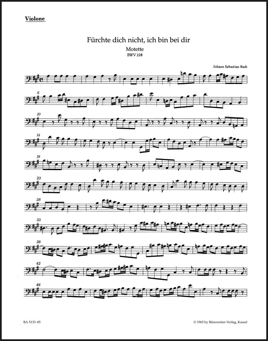 Bach: Fürchte dich nicht, ich bin bei dir, BWV 228