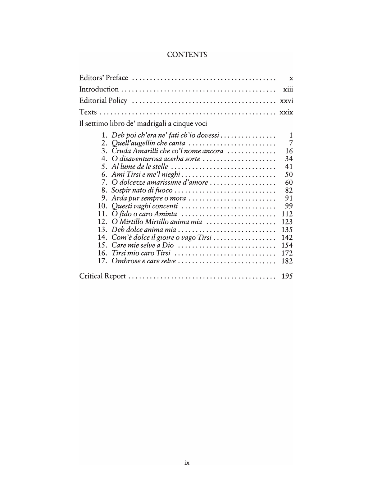 Marenzio: Il settimo libro de' madrigali a cinque voci (1595)