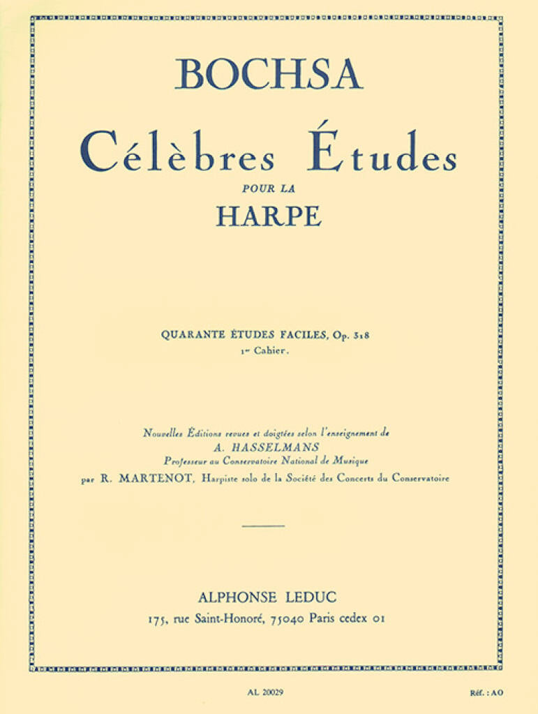 Bochsa: Celebrated Studies for Harp, Op. 318 - Volume 1