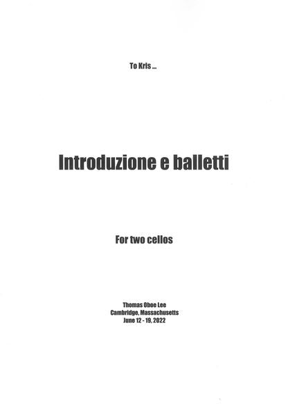 T.O. Lee: Introduzione e balletti, Op. 224