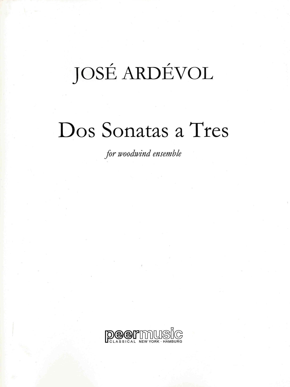 Ardévol: Dos Sonatas a Tres