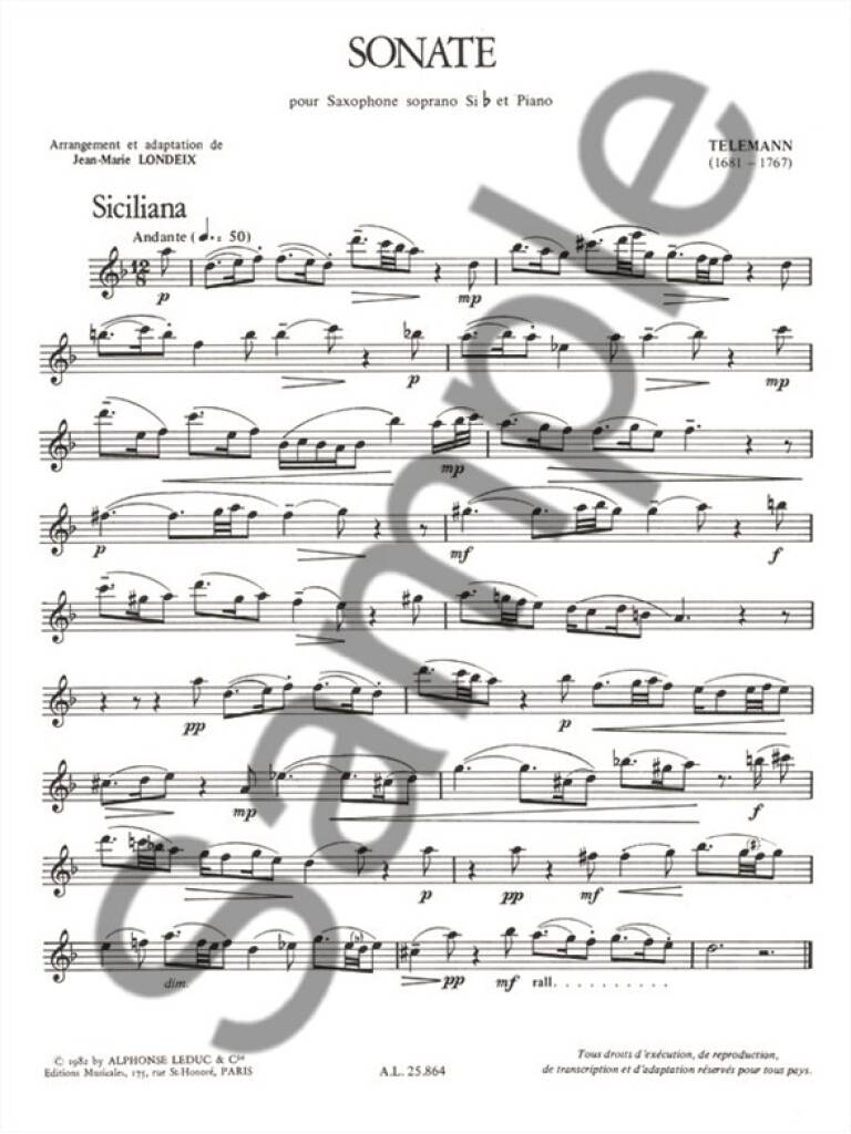 Telemann: Sonata in A Minor, TWV 41:a3 (arr. for sax & piano)