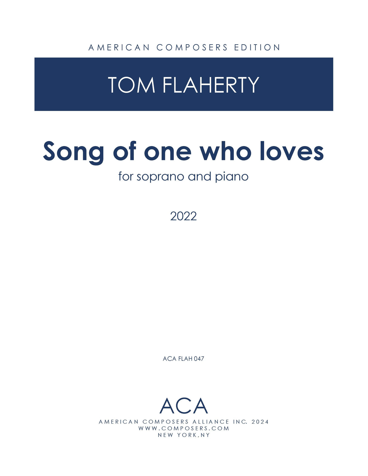 Flaherty: Song of one who loves