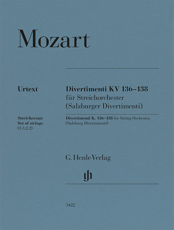 Mozart: Salzburg Divertimenti, K. 136–138 (arr. for chamber orchestra)