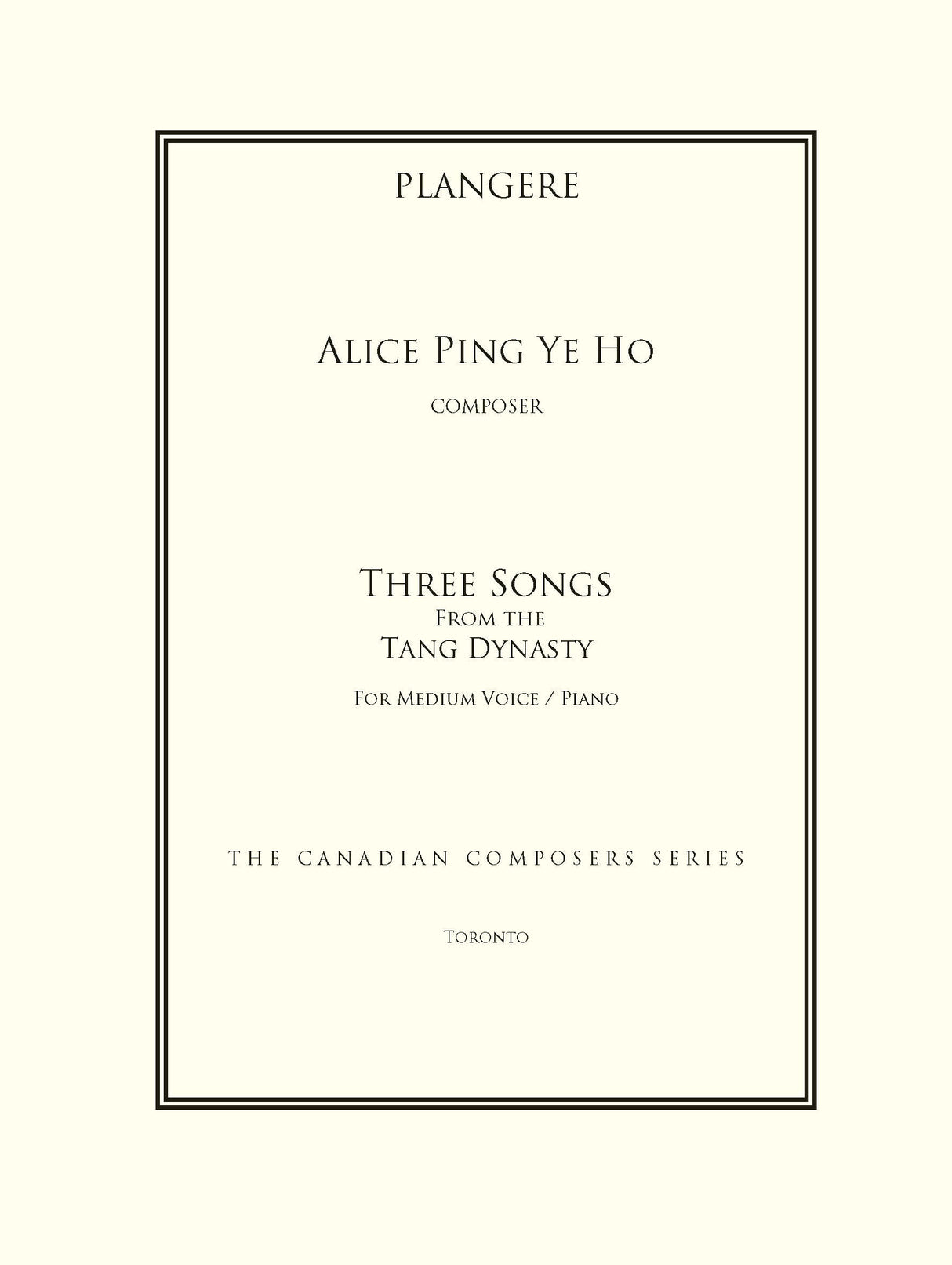 Ho: 3 Songs from the Tang Dynasty