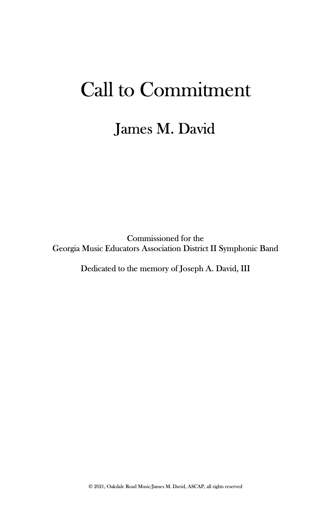 David: Call to Commitment