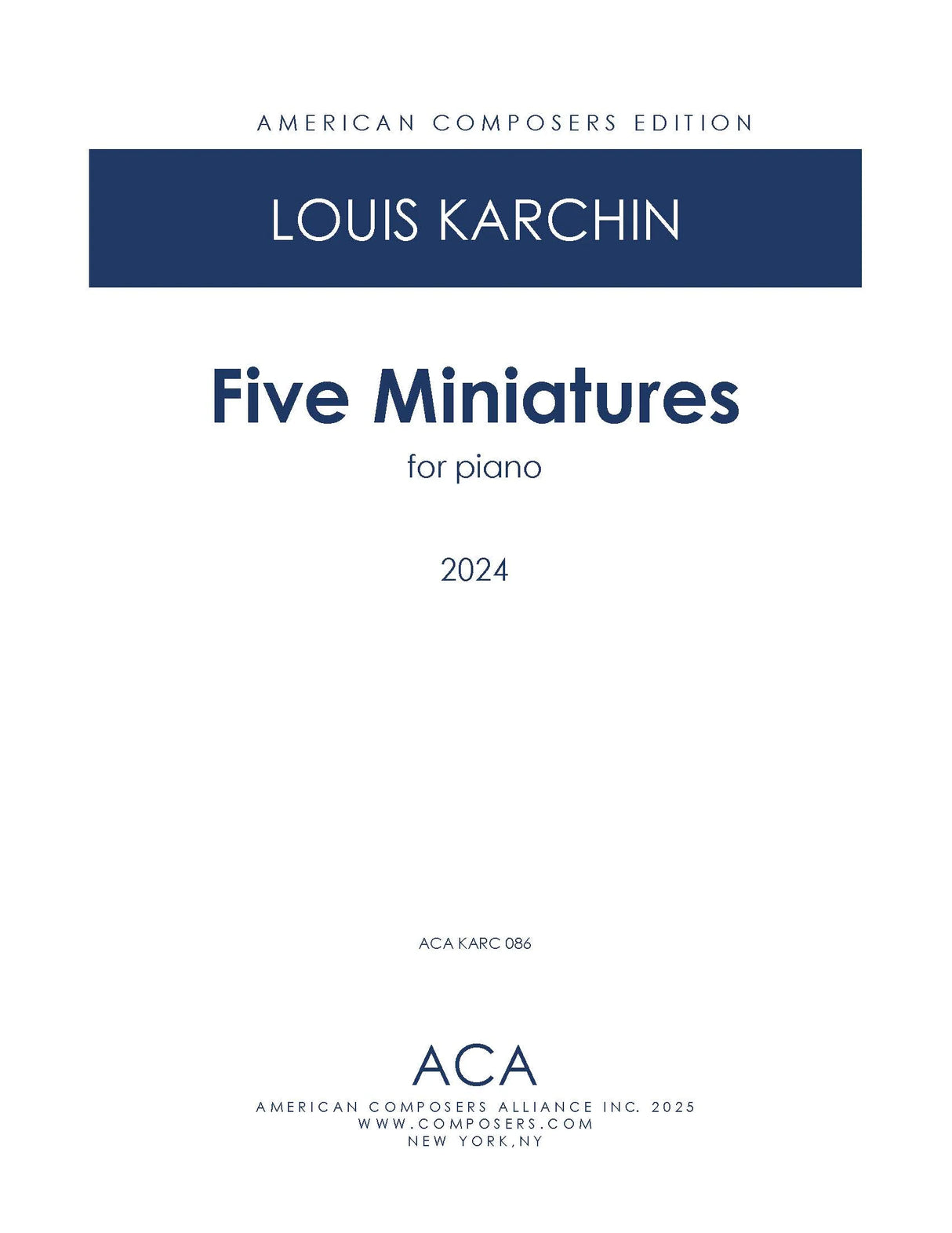 Karchin: Five Miniatures