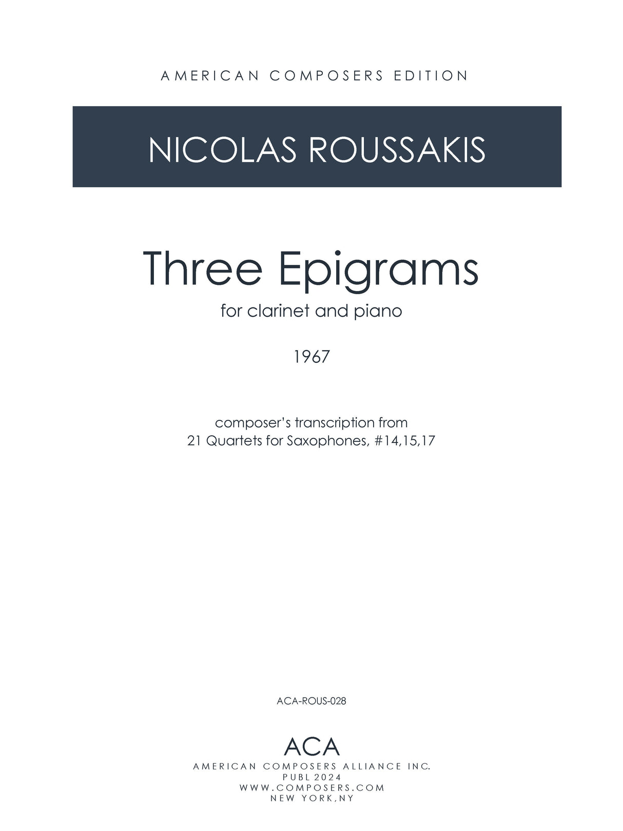Roussakis: Three Epigrams