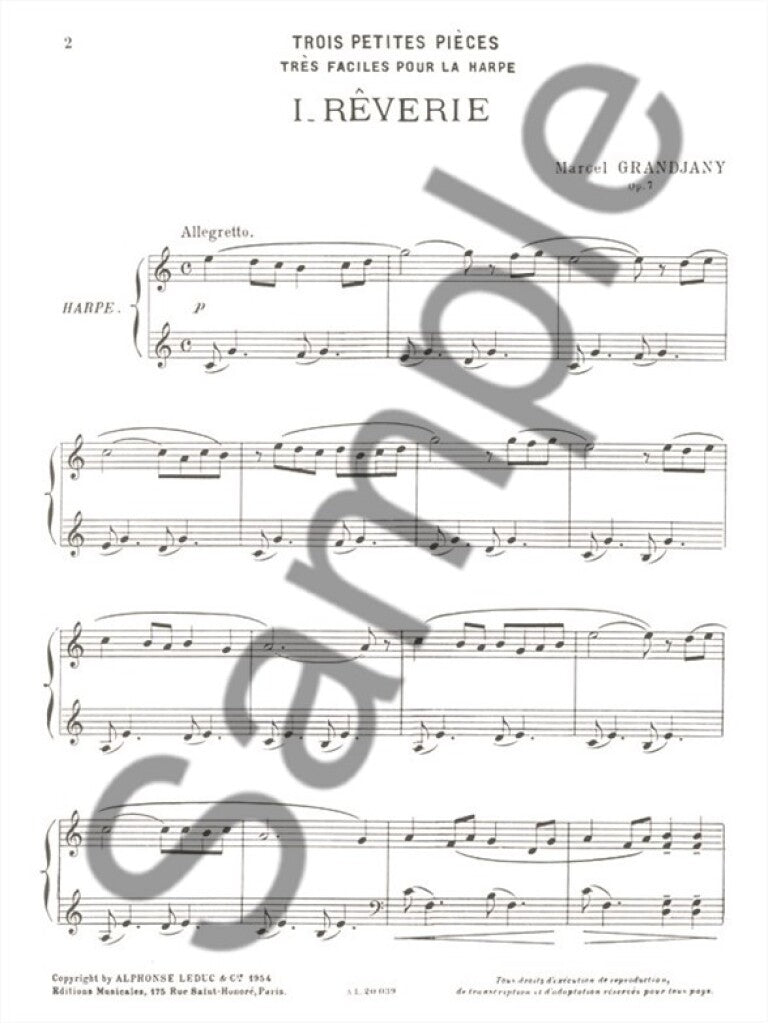 Grandjany: Trois petites Pièces, Op. 7