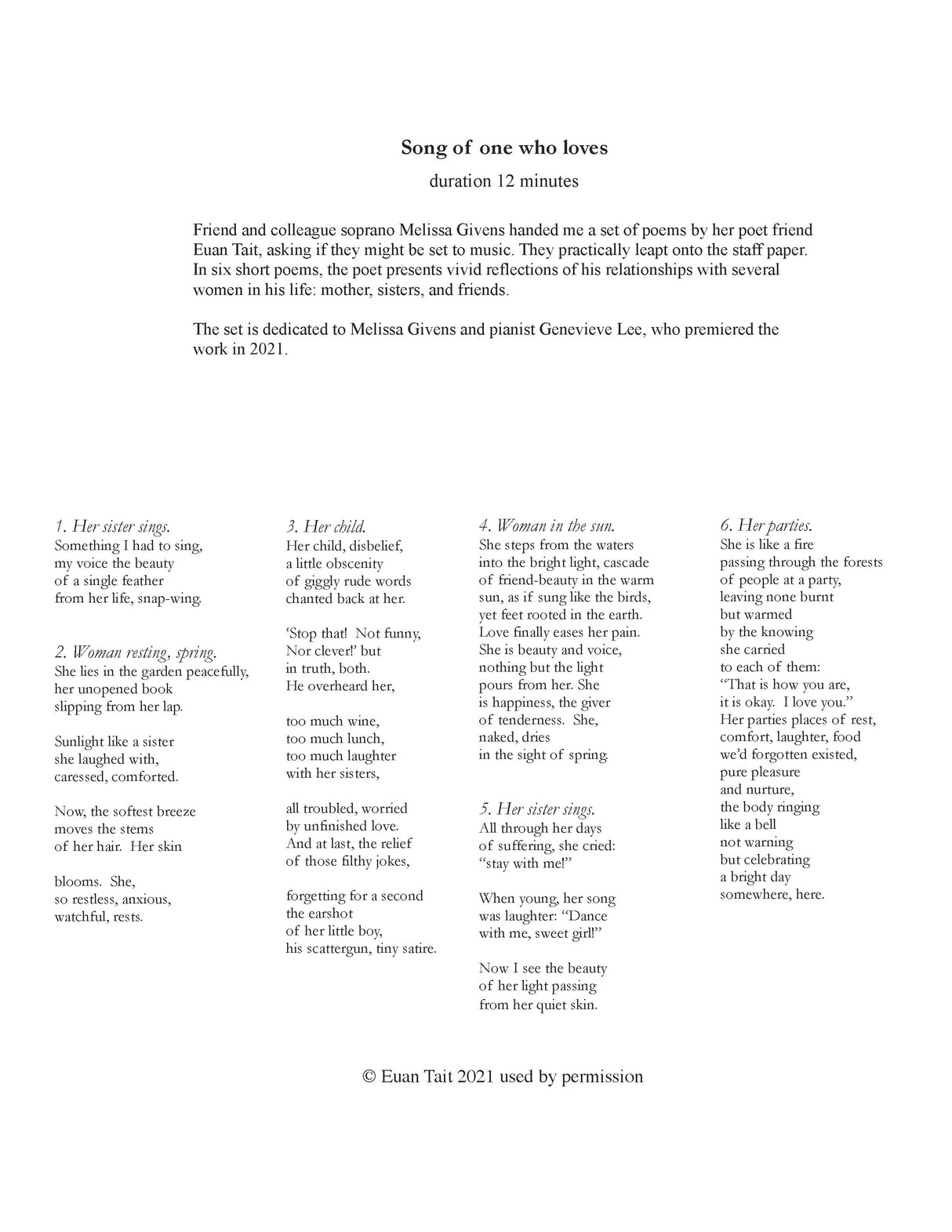 Flaherty: Song of one who loves