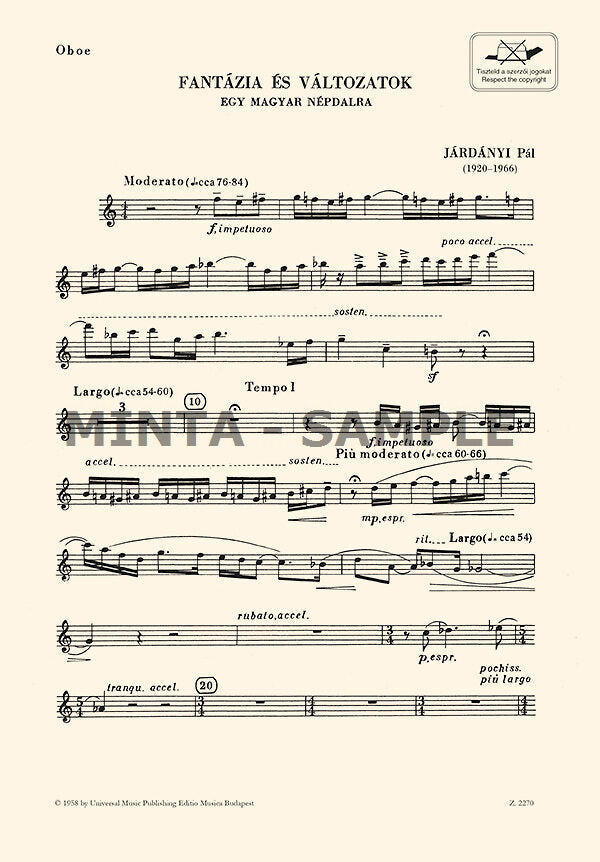 Járdányi: Fantasy and Variations on a Hungarian Folk Song