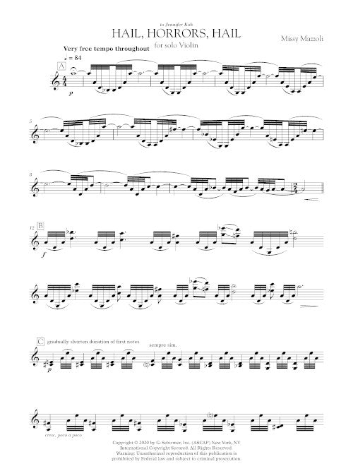 Mazzoli: Hail, Horrors, Hail