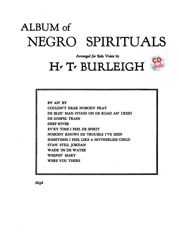Burleigh: Album of Negro Spirituals