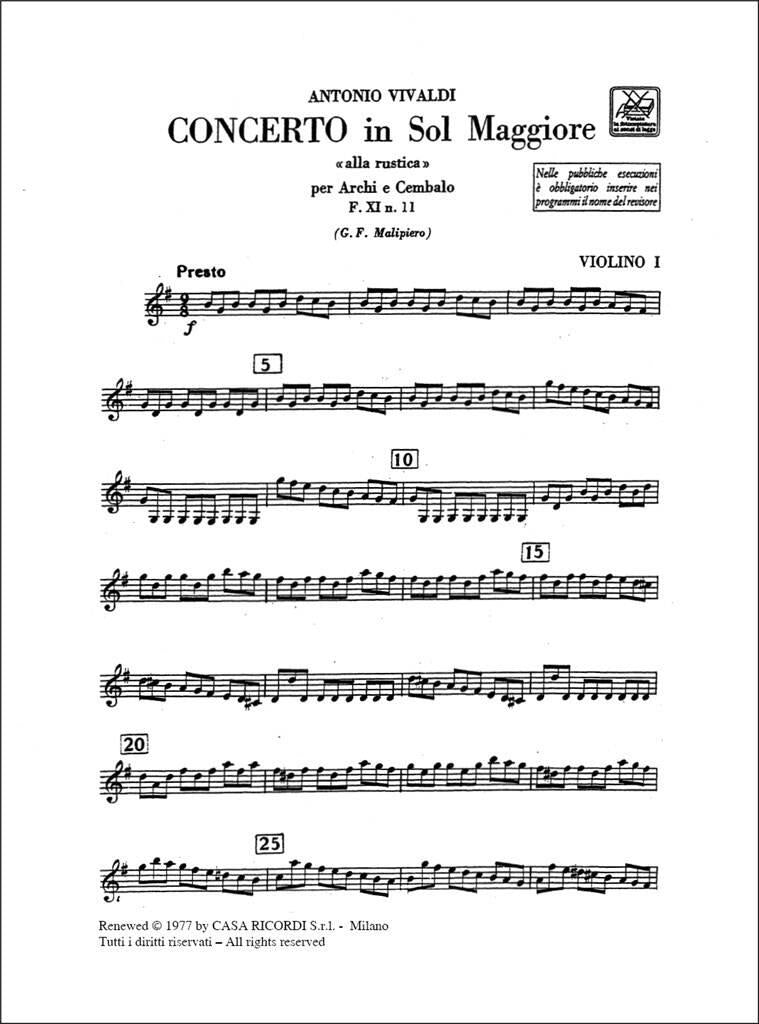 Vivaldi: Concerto for String in G Major, RV 151