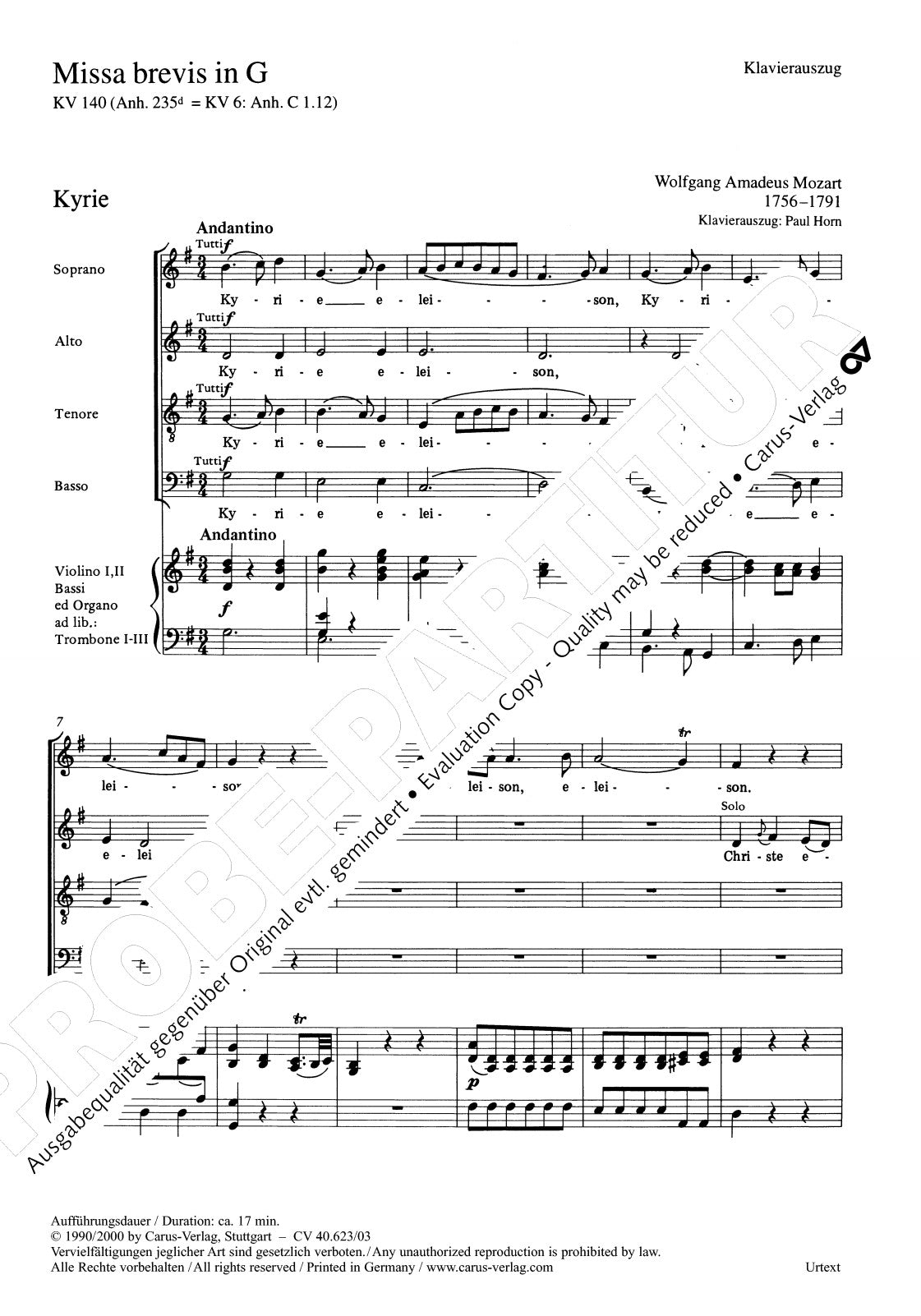 Mozart: Missa brevis in G Major, K. 140 (235d)