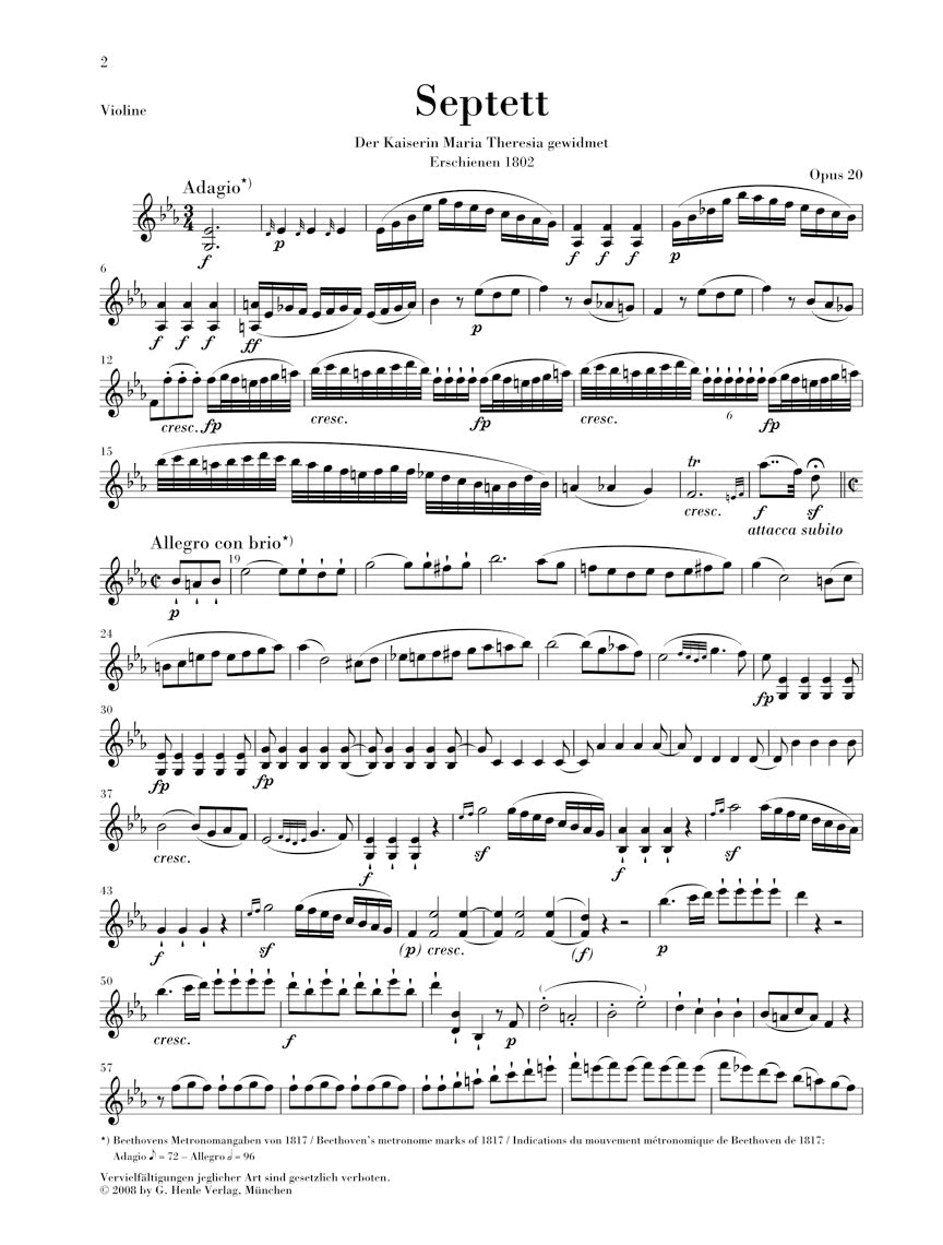 Beethoven: Septet in E-flat Major, Op. 20