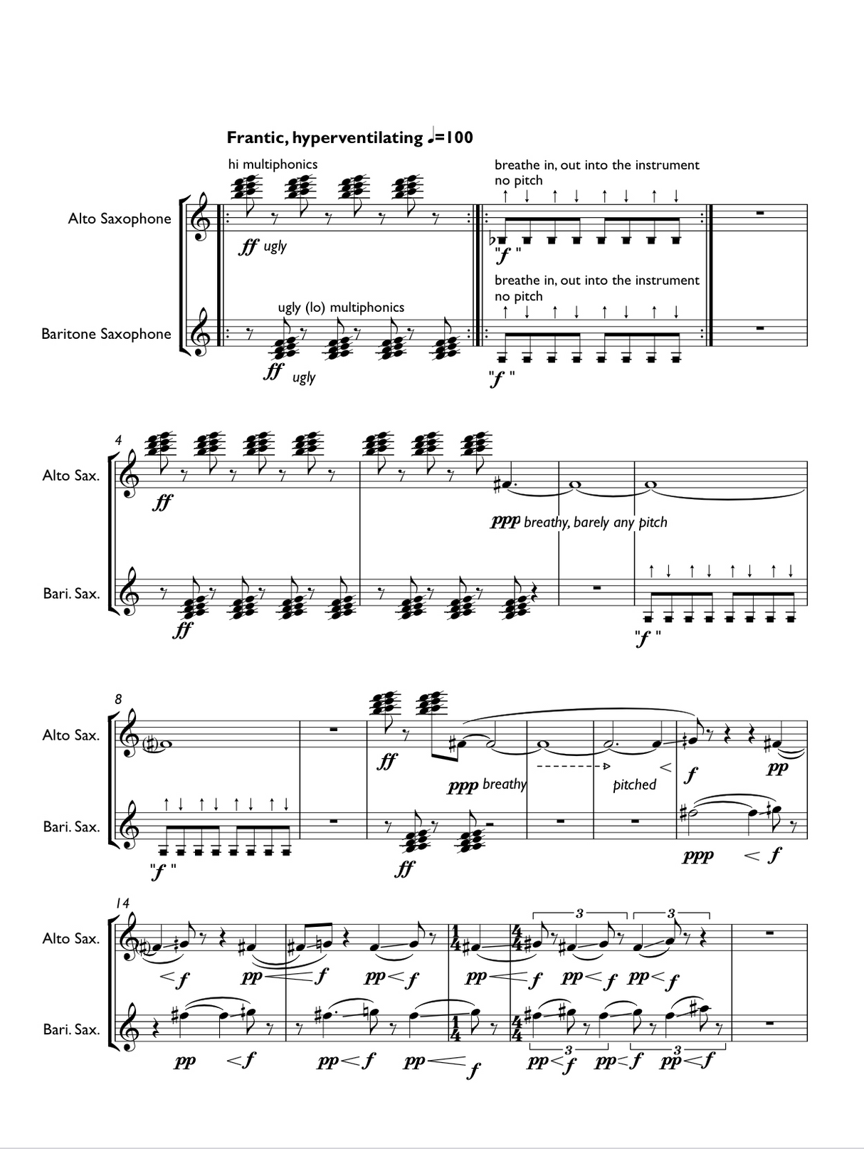Itoh: Snapshots (Version for Alto & Bari Sax)