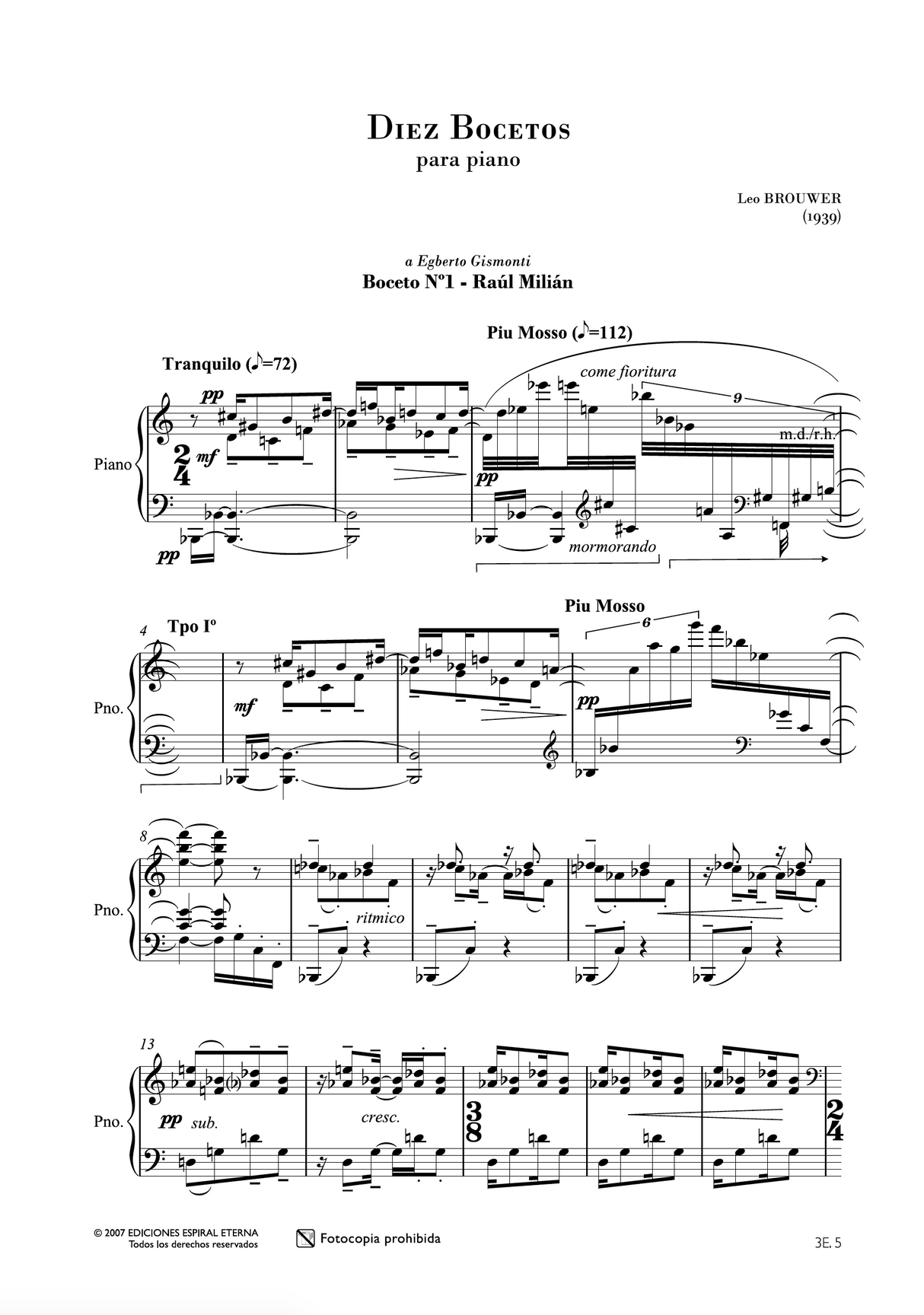 Brouwer: Diez Bocetos