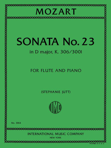 Mozart: Sonata No. 23 in D Major, K. 306/300l (arr. for flute & piano)