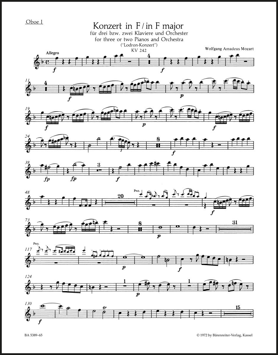 Mozart: Concerto No. 7 for 2 or 3 Pianos, K. 242 ("Lodron Concerto")