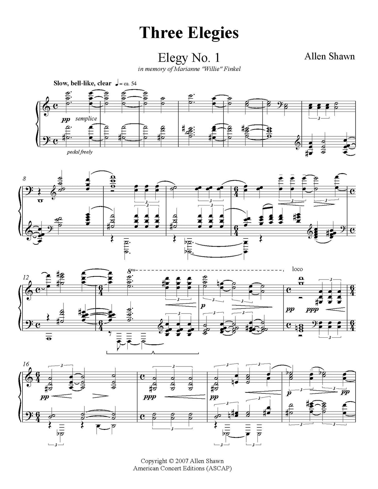 Shawn: Three Elegies