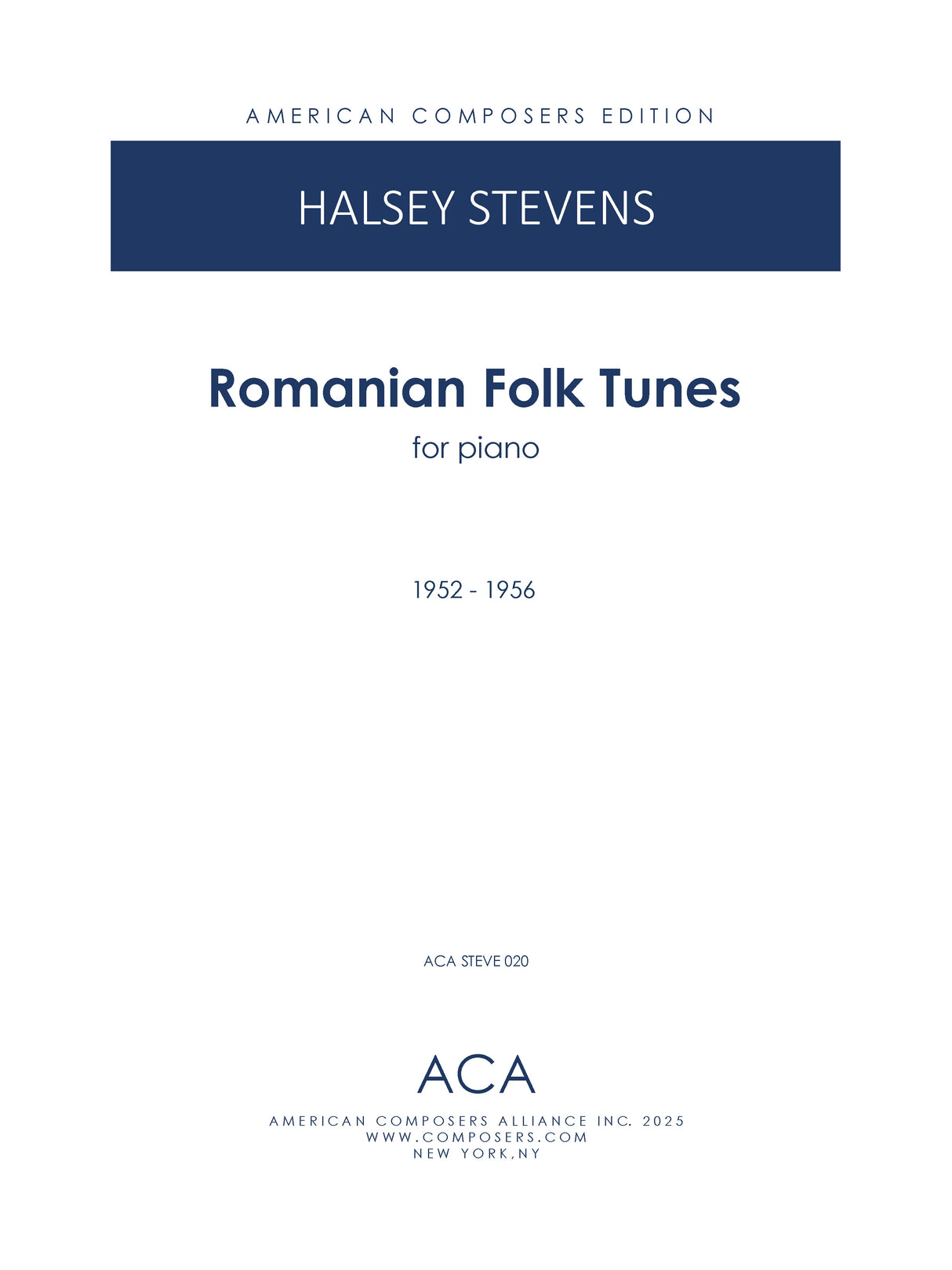 Stevens: Romanian Folk Tunes
