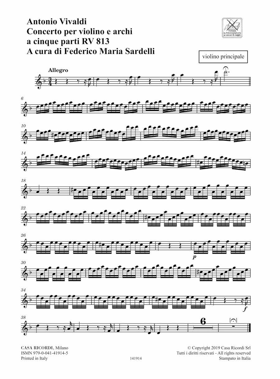 Vivaldi: Violin Concerto in D Minor, RV 813 – Ficks Music