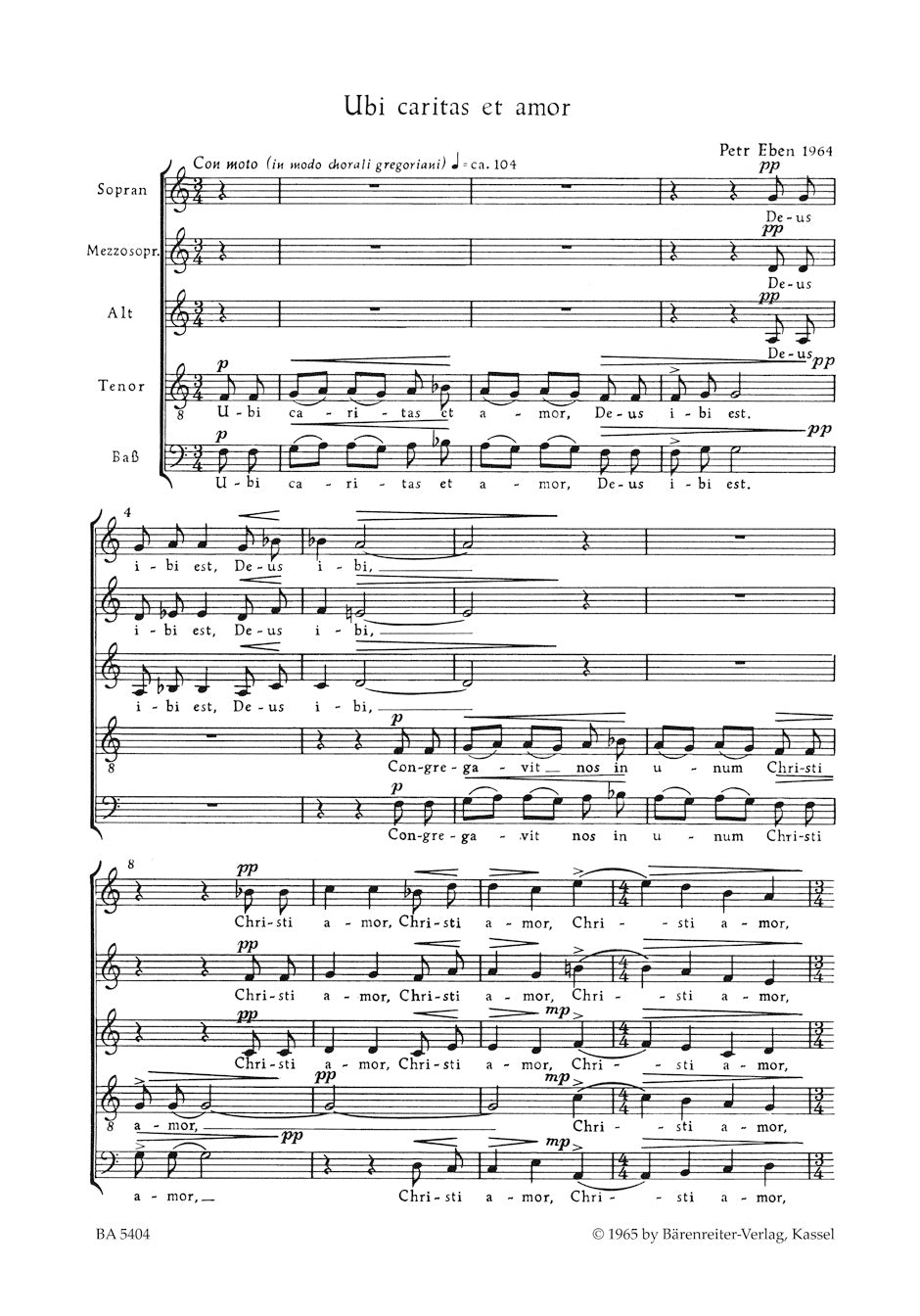 Eben: Ubi caritas et amor