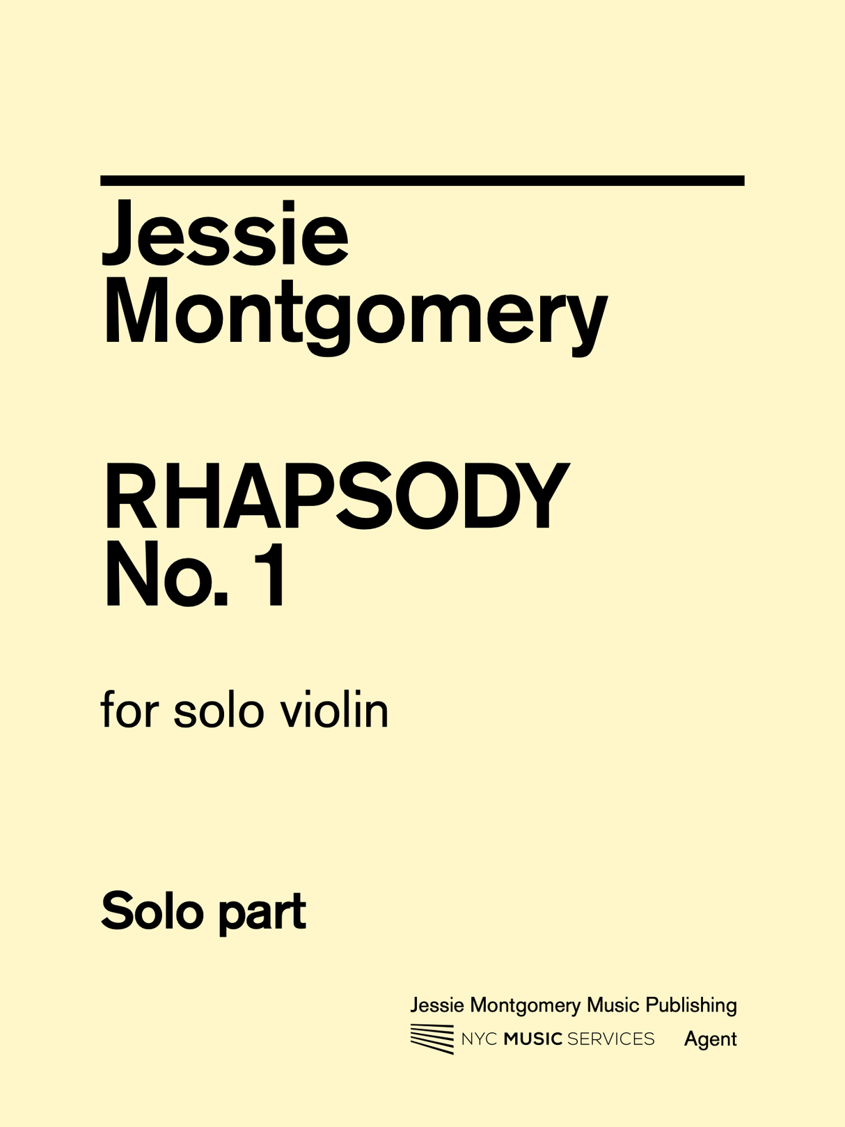 Montgomery: Rhapsody No. 1 for Solo Violin