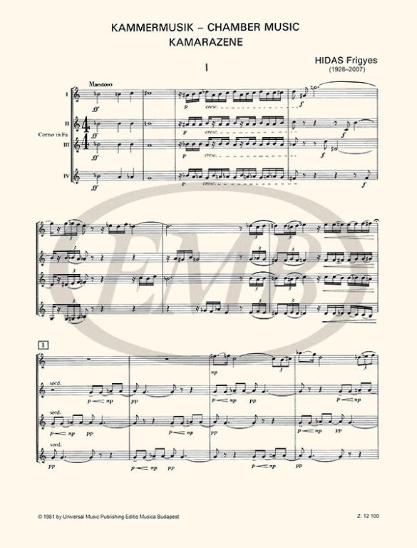 Frigyes: Chamber Music for 4 Horns