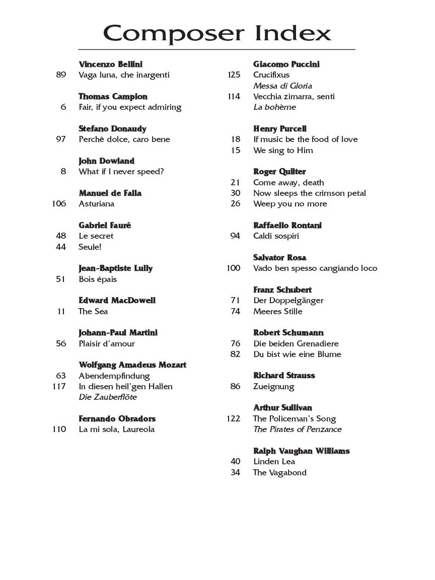 Standard Vocal Literature – Bass