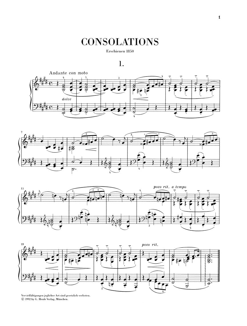 Liszt: Consolations