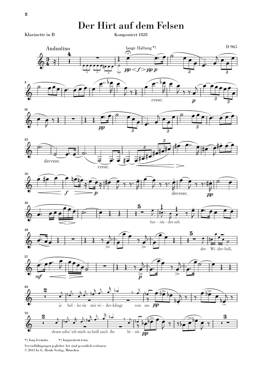 Schubert: The Shepherd on the Rock, D 965