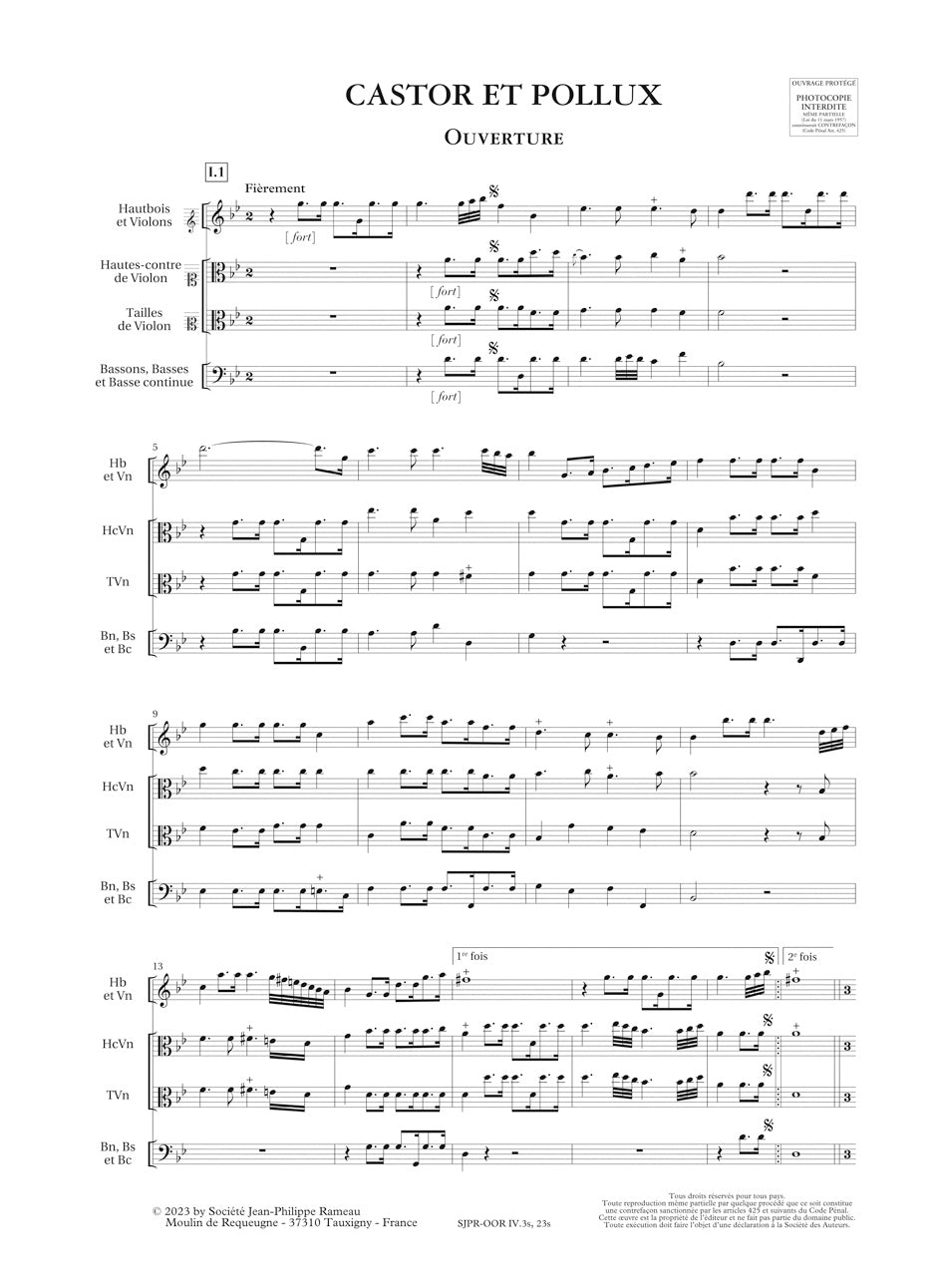 Rameau: Symphonies from Castor et Pollux, RCT 32A-B