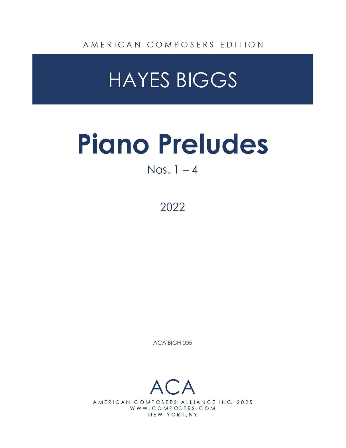 H. Biggs: Piano Preludes
